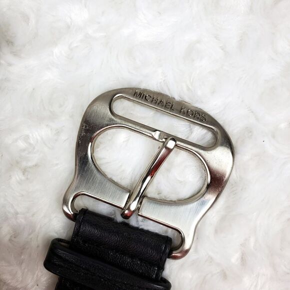 Michael Michael Kors Leather Belt Black Size Medium - Picture 4 of 10